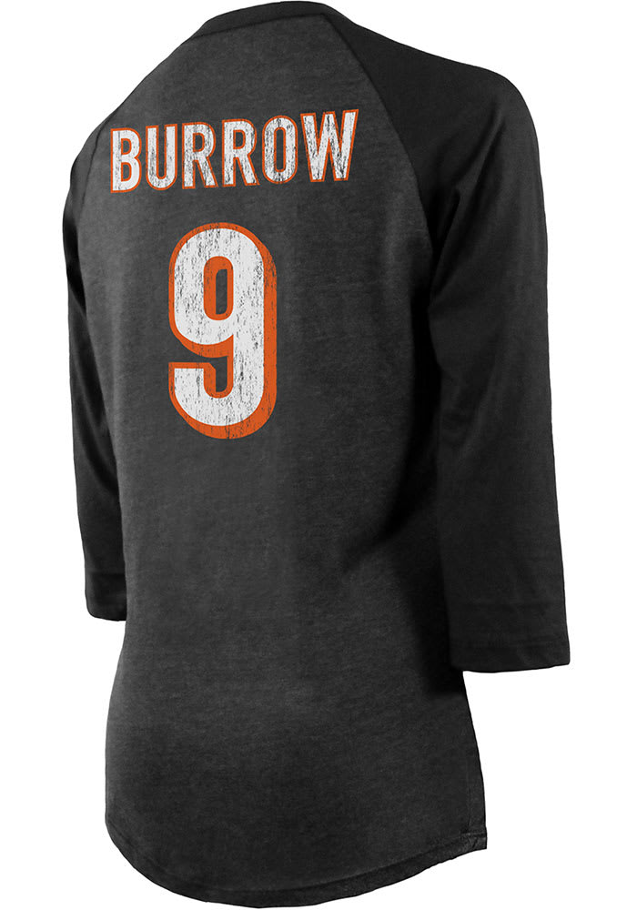 Joe Burrow Cincinnati Bengals Womens Black Triblend Long Sleeve Player T Shirt