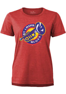 St Louis Blues Womens Red Retro Alternate Short Sleeve T-Shirt