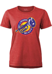 St Louis Blues Womens Red Retro Alternate Short Sleeve T-Shirt