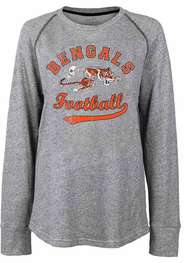 Industry Rag Cincinnati Bengals Women's Grey Pastime Crew Sweatshirt, Grey, 43% POLY/ 23% VISCO/ 34% Cot, Size XL, Rally House