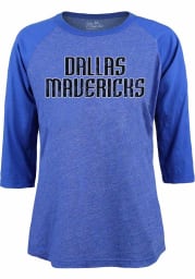Dallas Mavericks Womens Blue Triblend Raglan LS Tee