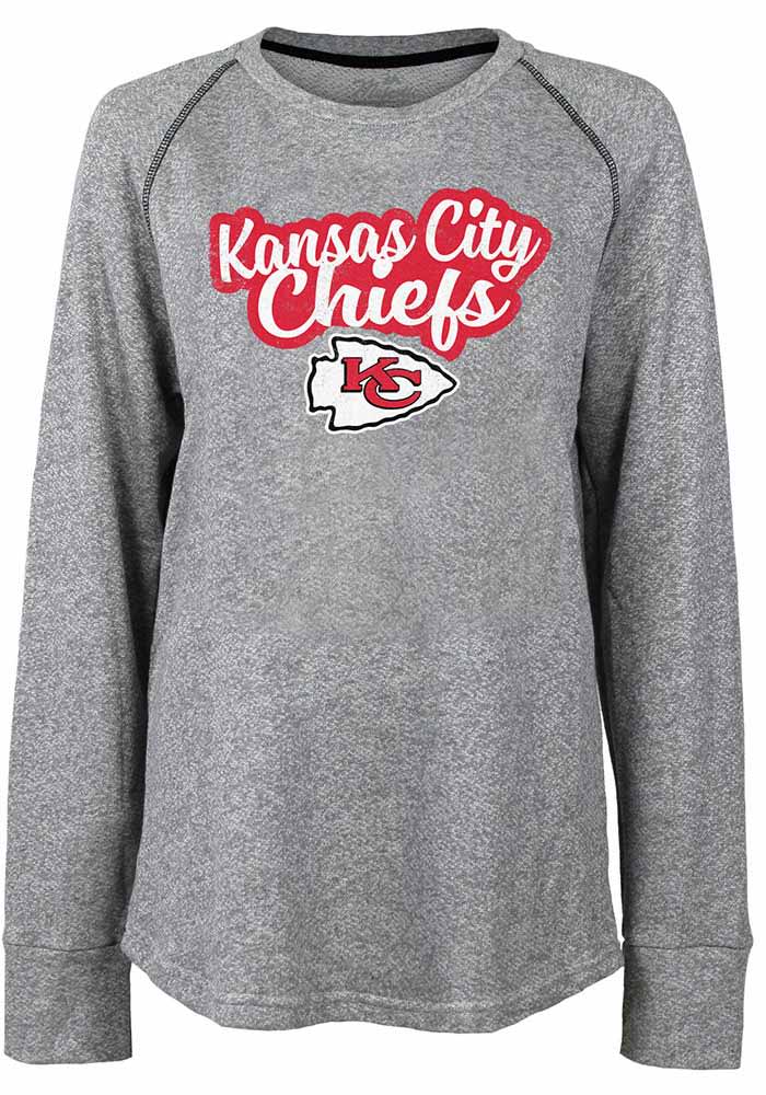 Kansas City Chiefs Womens Grey Pastime Crew Sweatshirt