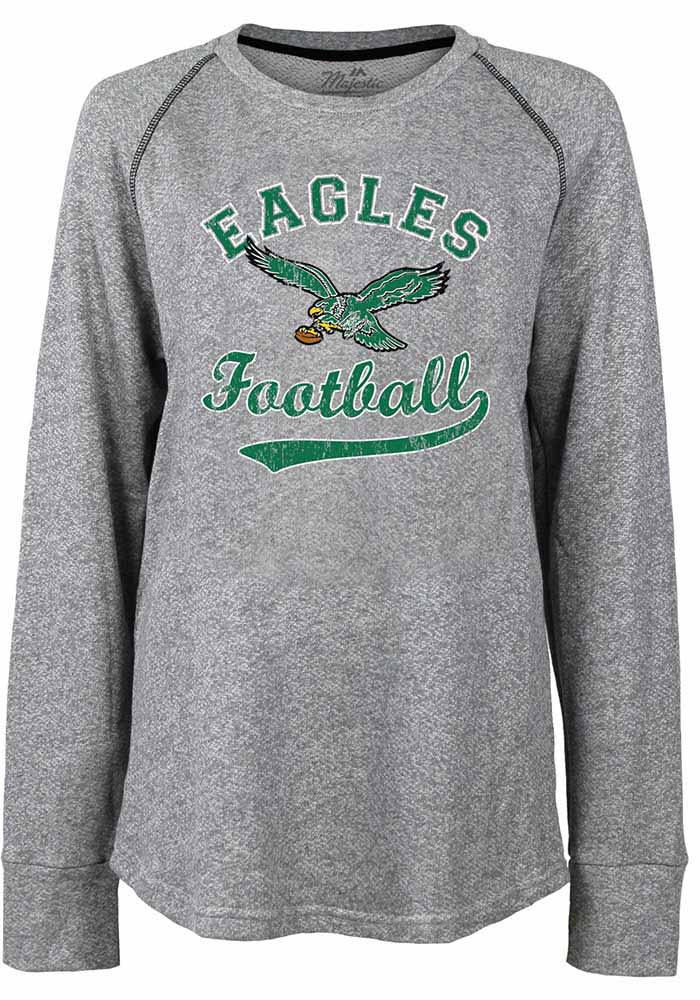 Philadelphia Eagles Womens Grey Pastime Crew Sweatshirt