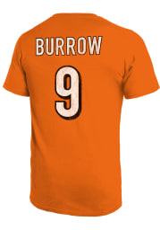 Joe Burrow Cincinnati Bengals Orange Name and Number Short Sleeve Fashion Player T Shirt