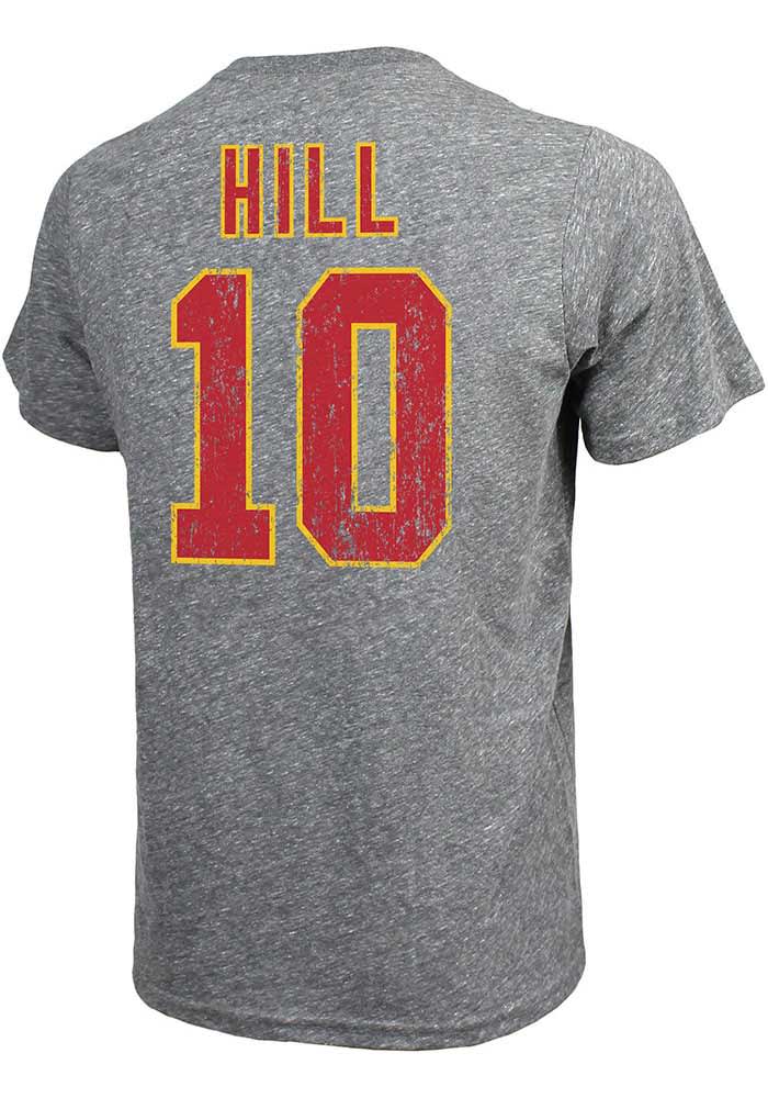 Tyreek Hill Kansas City Chiefs Grey Name and Number Short Sleeve Fashion Player T Shirt