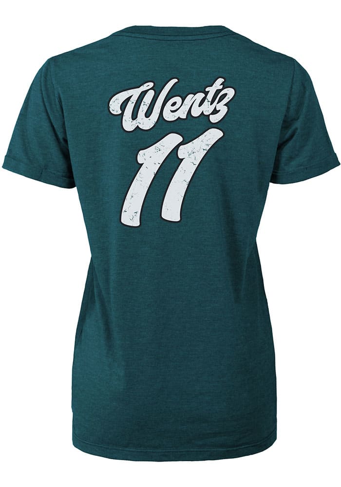 Carson Wentz Philadelphia Eagles Womens Midnight Green Boyfriend Player T-Shirt