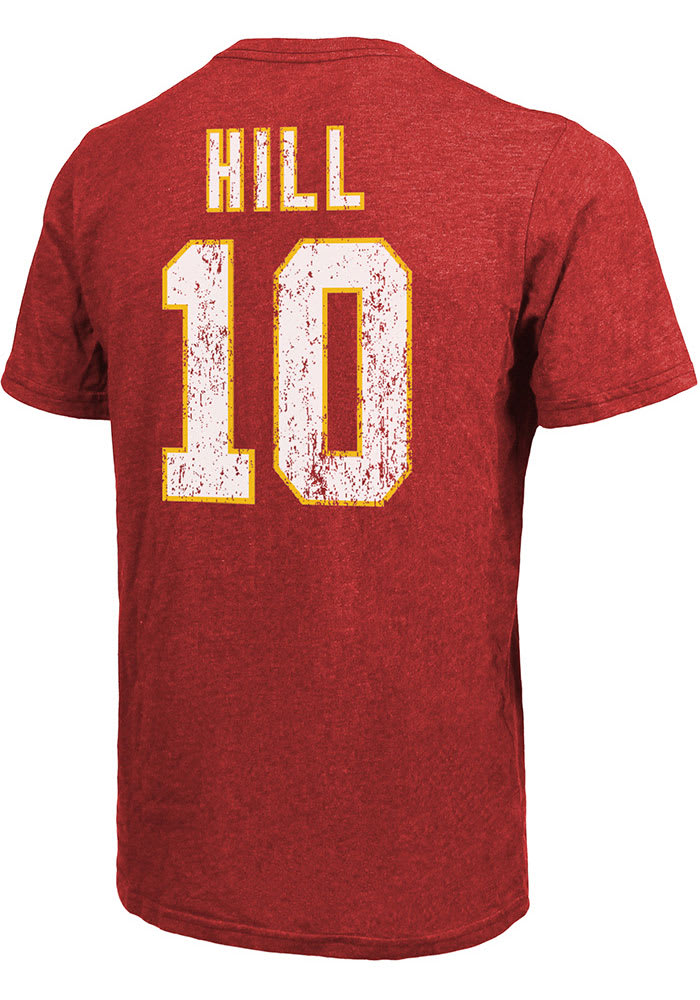 Tyreek Hill Kansas City Chiefs Red Name and Number Short Sleeve Fashion Player T Shirt