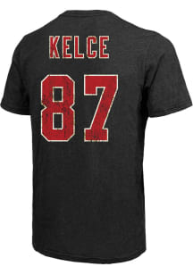 Travis Kelce Kansas City Chiefs Black Name and Number Short Sleeve Fashion Player T Shirt