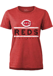 Cincinnati Reds Womens Red Boyfriend Short Sleeve T-Shirt