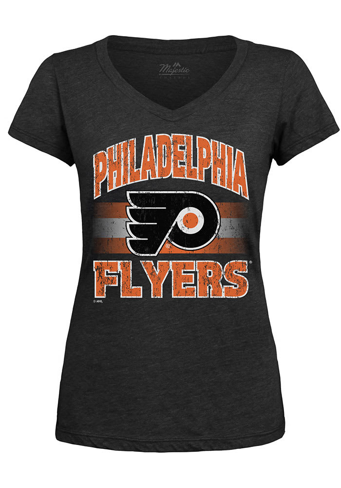 Philadelphia Flyers Womens Black Triblend Short Sleeve T-Shirt