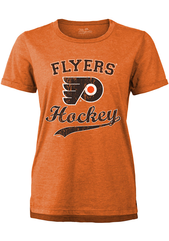 Philadelphia Flyers Womens Orange Triblend Short Sleeve T-Shirt