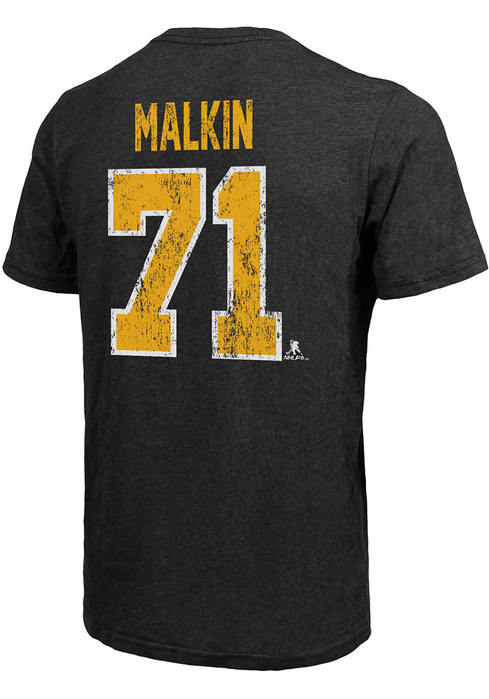 Evgeni Malkin Pittsburgh Penguins Black Primary Player Short Sleeve Fashion Player T Shirt