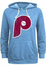 Philadelphia Phillies Womens Light Blue Wordmark Hooded Sweatshirt