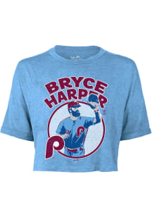 Bryce Harper Philadelphia Phillies Womens Light Blue Icon Player T-Shirt
