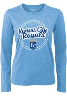 Kansas City Royals Womens Light Blue Boyfriend LS Tee