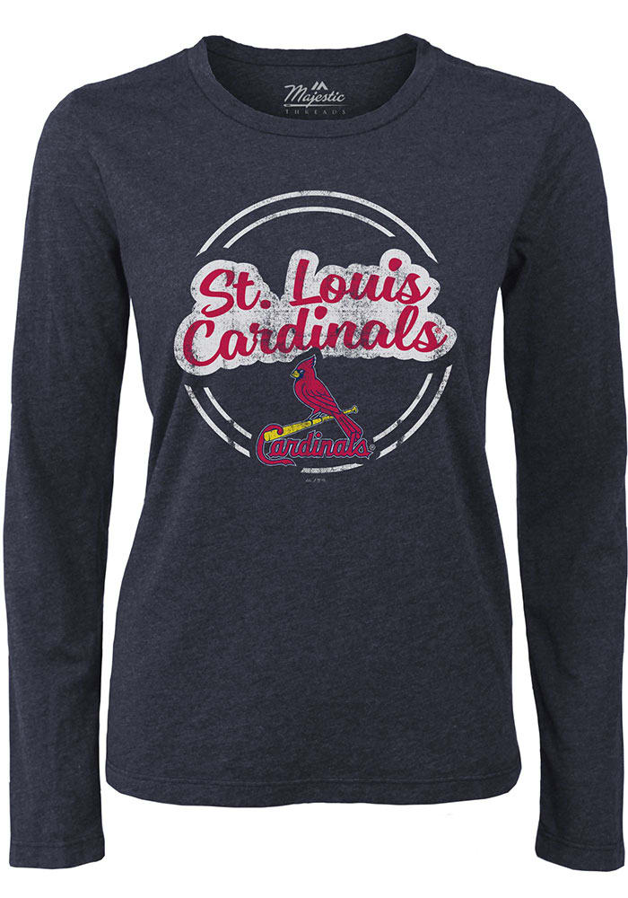 Women's Majestic Threads Red St. Louis Cardinals Raglan Tri-Blend