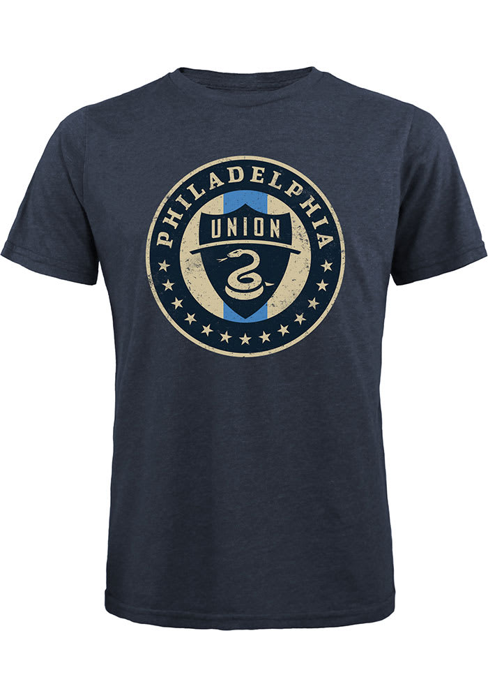 Philadelphia Union Navy Blue Team logo Short Sleeve Fashion T Shirt