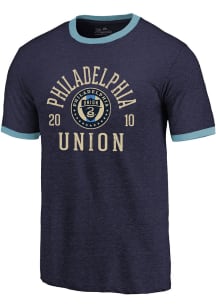 Philadelphia Union Navy Blue Ringer Short Sleeve Fashion T Shirt