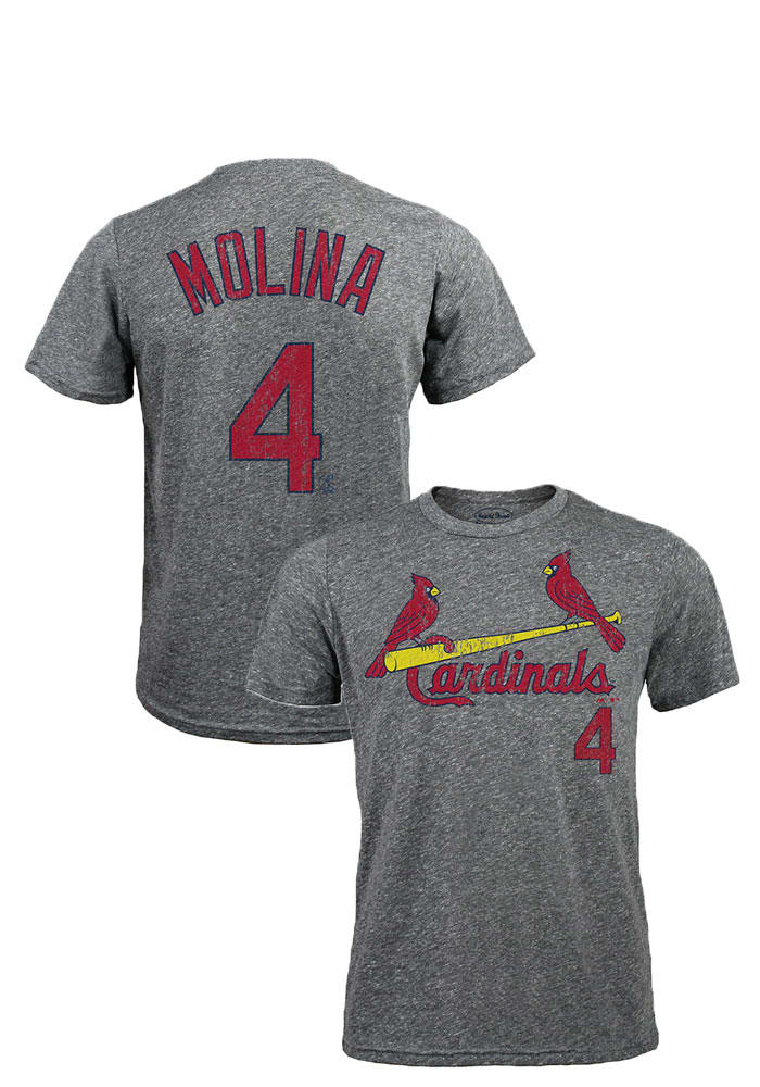 Yadier Molina Cardinals Distressed Short Sleeve Fashion Player T Shirt