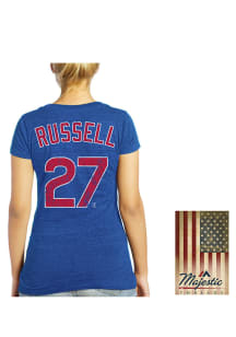 Addison Russell Chicago Cubs Womens Blue Triblend Player T-Shirt