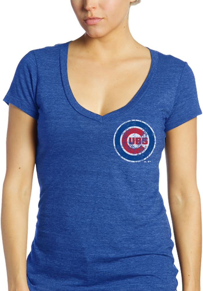 Anthony Rizzo Chicago Cubs Majestic Threads Womens Womens Triblend V-Neck  Player T-Shirt - Blue