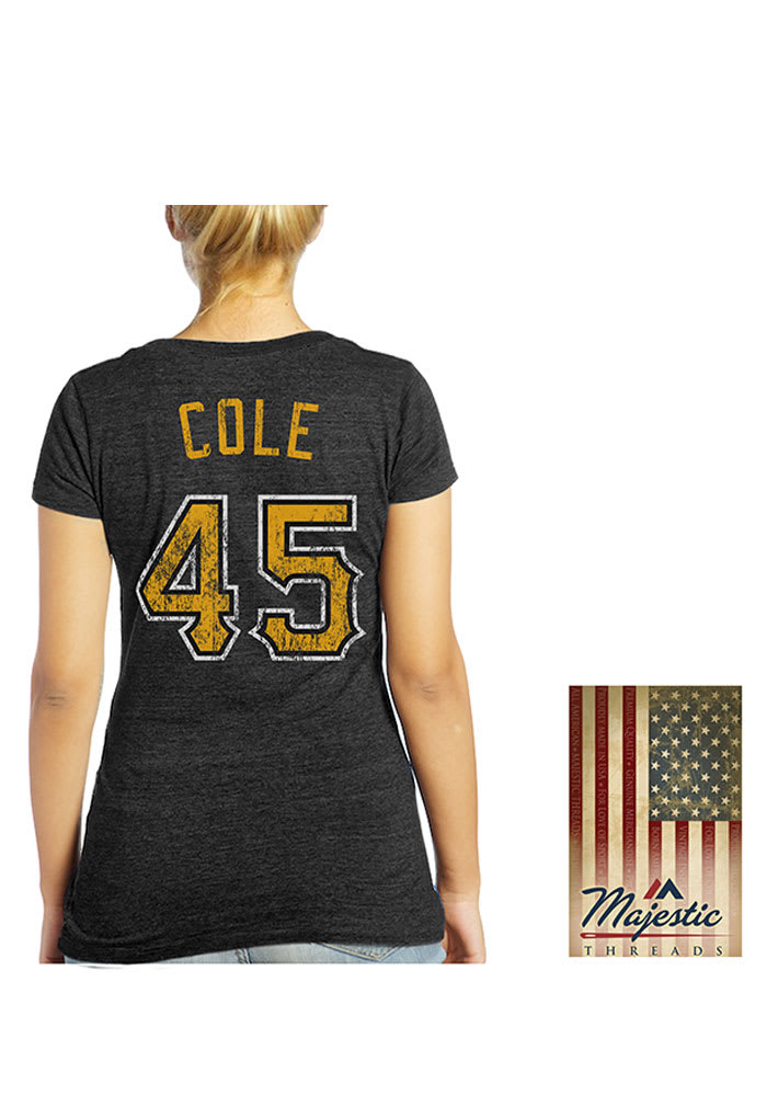 Gerrit Cole Pittsburgh Pirates Womens Blue Womens Triblend V-Neck Player T-Shirt