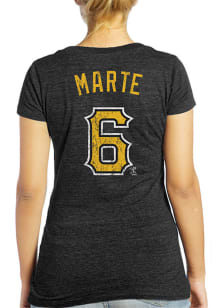 Starling Marte Pittsburgh Pirates Womens Black Triblend V-Neck Player T-Shirt