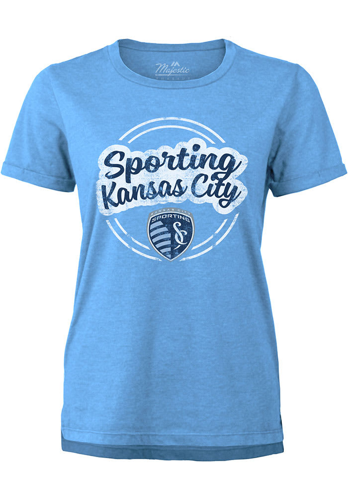 Sporting Kansas City Womens Light Blue Boyfriend Short Sleeve T-Shirt