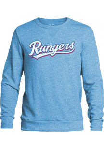 Texas Rangers Mens Light Blue Alt Wordmark Long Sleeve Fashion Sweatshirt