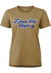 Kansas City Royals Womens Gold Boyfriend Short Sleeve T-Shirt