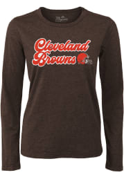 Cleveland Browns Womens Brown Funky Town LS Tee