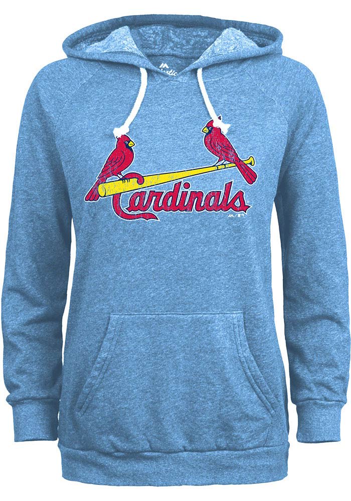 St Louis Cardinals Womens Red Slub Half Zip Hooded Sweatshirt