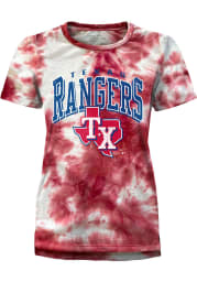 Texas Rangers Womens Red Tie Dye Short Sleeve T-Shirt