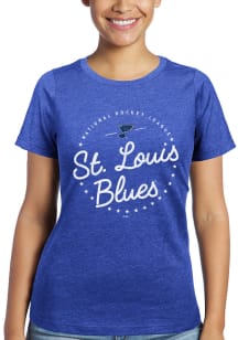 St Louis Blues Womens Blue Triblend Crew Neck Short Sleeve T-Shirt