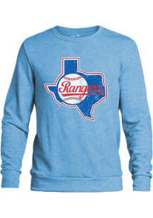 Texas Rangers Mens Light Blue Coop Logo Long Sleeve Fashion Sweatshirt
