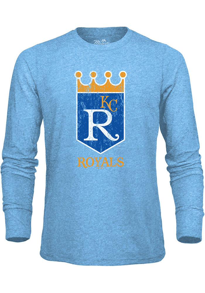 Kansas City Royals Light Blue Coop Logo Long Sleeve Fashion T Shirt