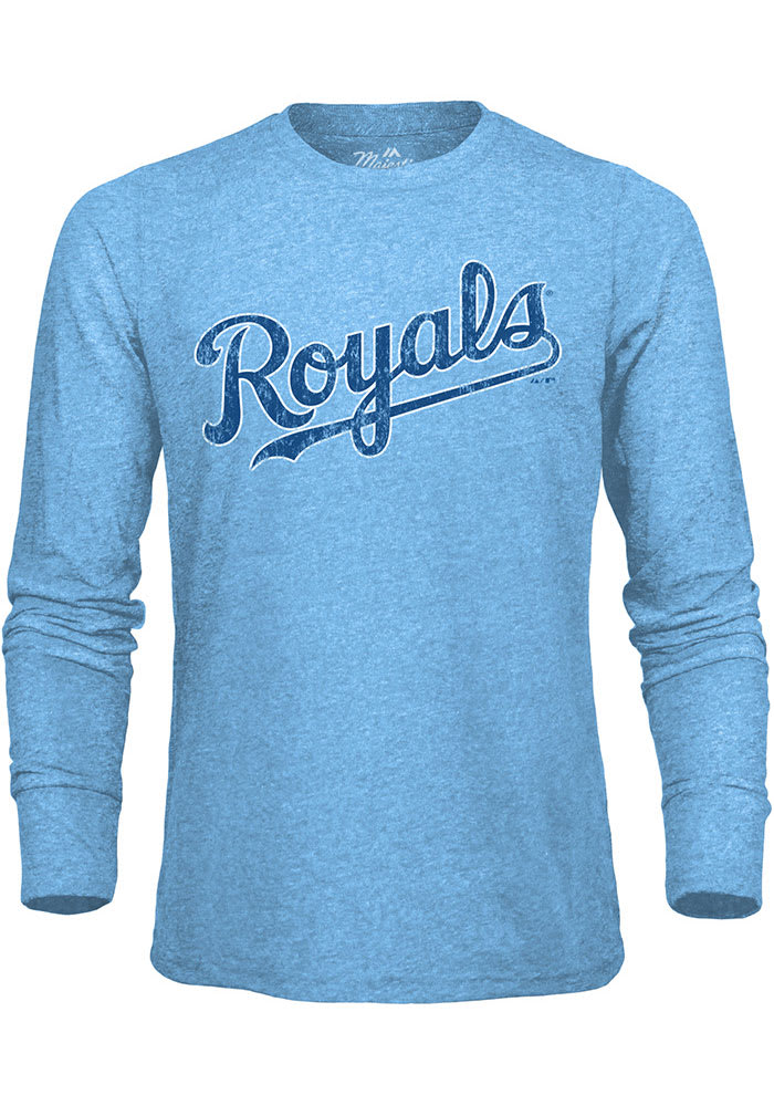 Kansas City Royals Light Blue Alt Wordmark Long Sleeve Fashion T Shirt