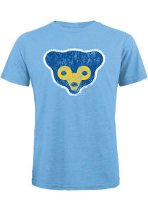 Chicago Cubs Light Blue Coop Logo Short Sleeve Fashion T Shirt