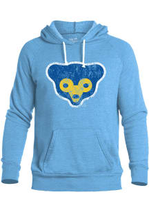 Chicago Cubs Mens Light Blue Coop Logo Fashion Hood