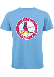 St Louis Cardinals Light Blue Coop Logo Short Sleeve Fashion T Shirt