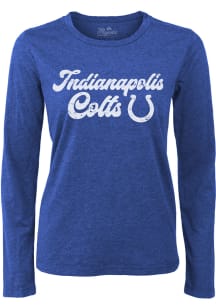 Indianapolis Colts Womens Blue Boyfriend LS Tee