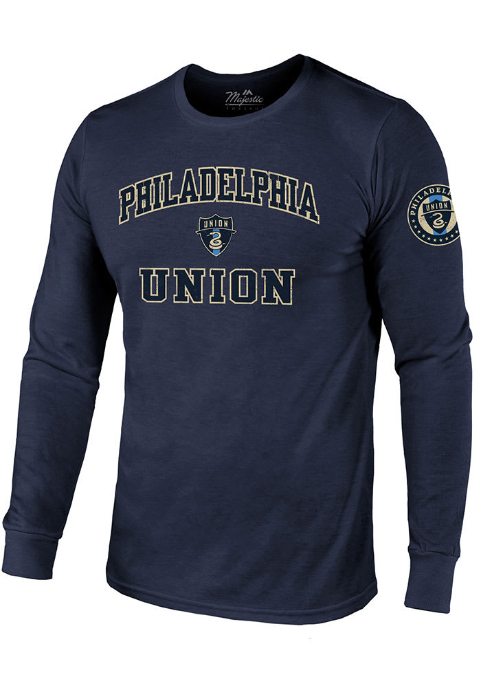 Philadelphia Union Navy Blue Heart and Soul Long Sleeve Fashion T Shirt