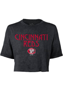 Cincinnati Reds Womens Black Desdemona Short Sleeve T-Shirt