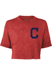 Cleveland Indians Womens Red Primary Short Sleeve T-Shirt