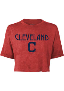 Cleveland Indians Womens Red Desdemona Short Sleeve T-Shirt