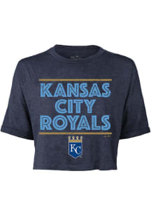 Kansas City Royals Womens Navy Blue Phosphate Short Sleeve T-Shirt