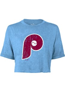 Philadelphia Phillies Womens Light Blue Triblend Short Sleeve T-Shirt