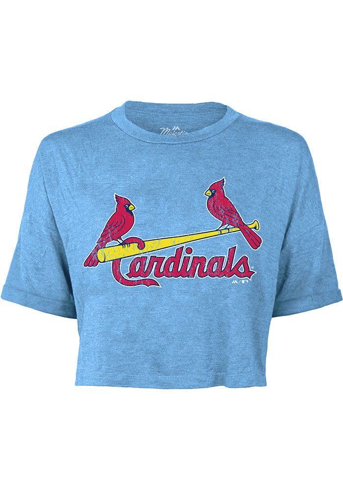 St Louis Cardinals Womens Light Blue Triblend Short Sleeve T-Shirt