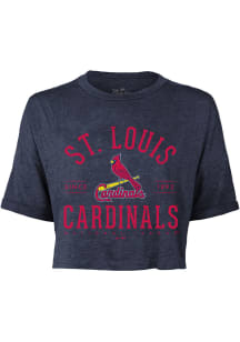 St Louis Cardinals Womens Navy Blue Field Goal Short Sleeve T-Shirt