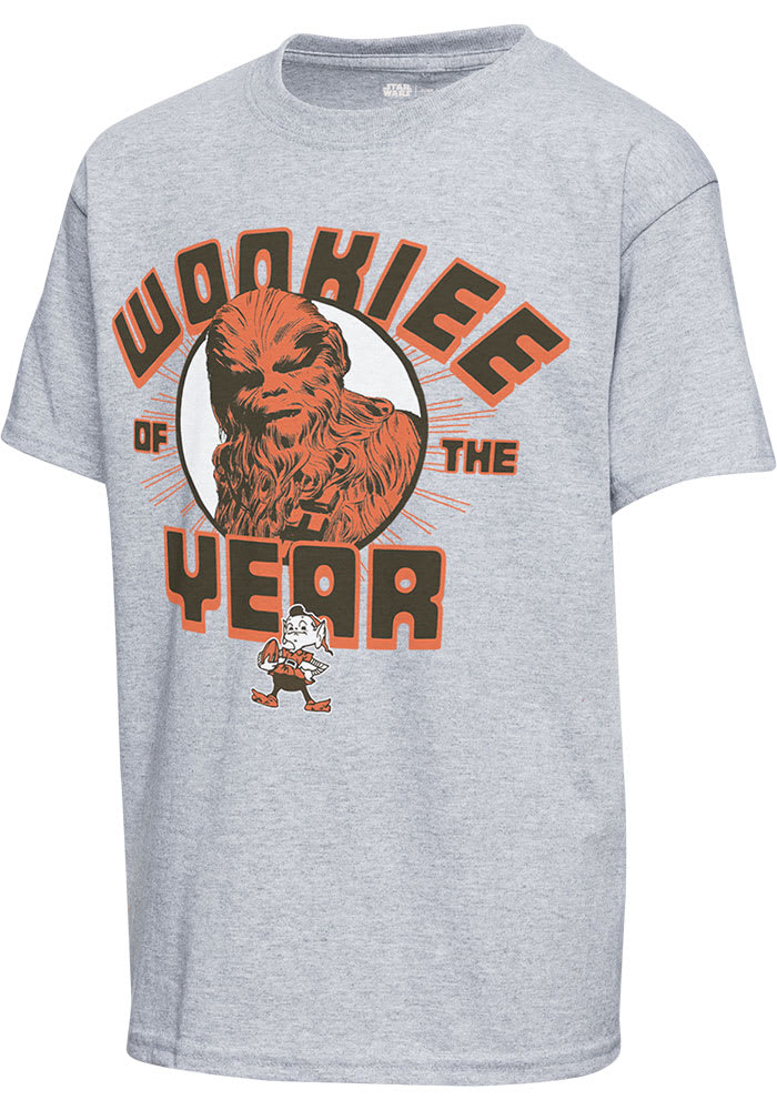 Junk Food Clothing Cleveland Browns Youth Grey Wookie of The Year Short Sleeve T-Shirt